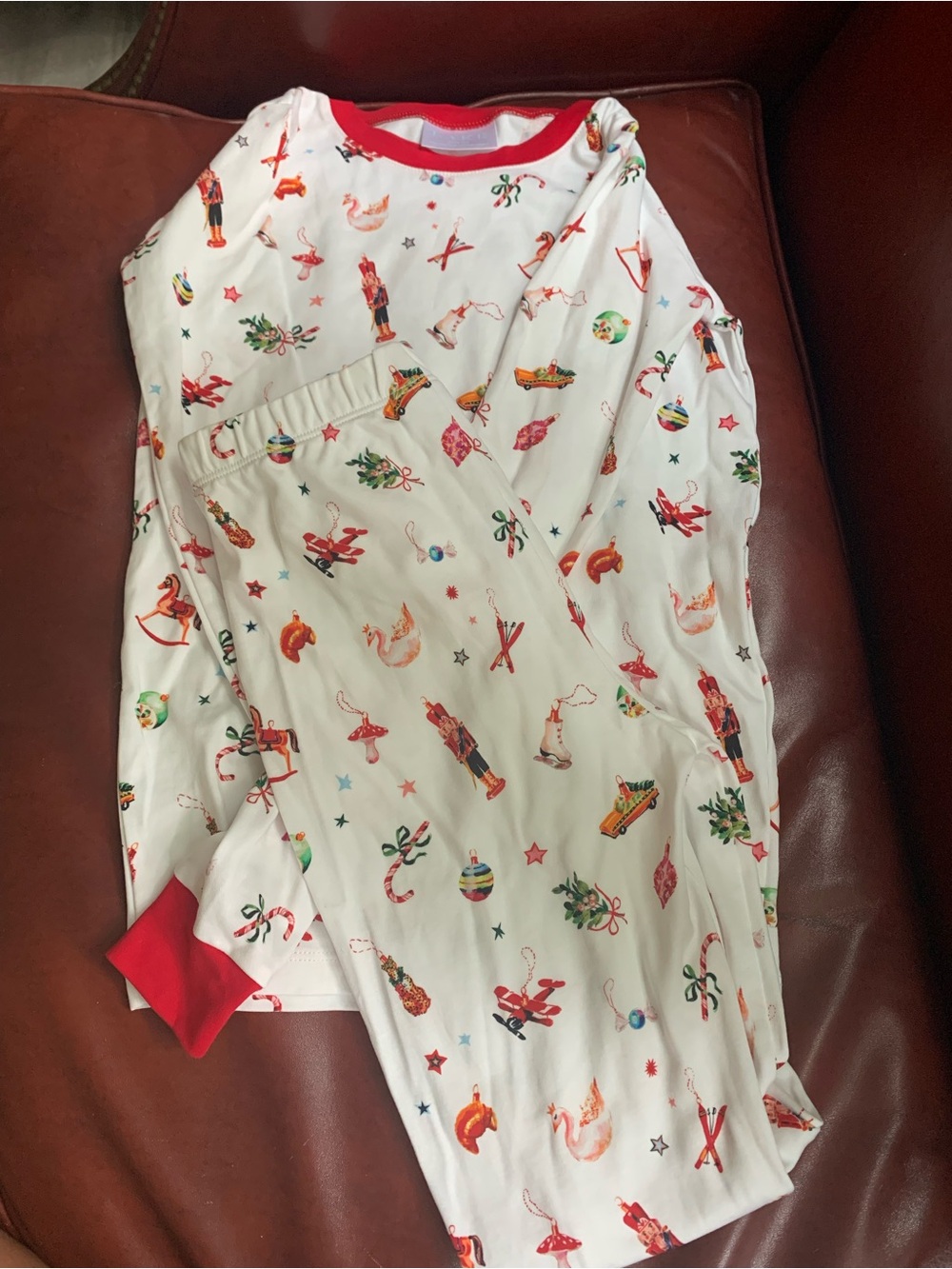 LAKE Kids Pajama Set with Red Trim